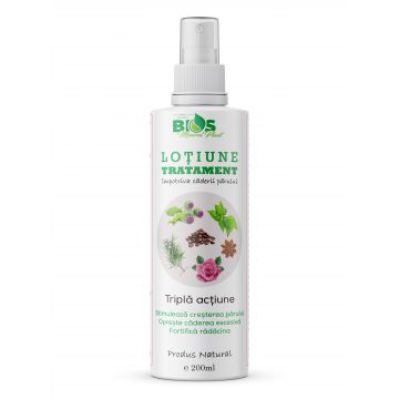 Lotiune tratament impotriva caderii parului tripla actiune, 200ml - Bios Mineral Plant