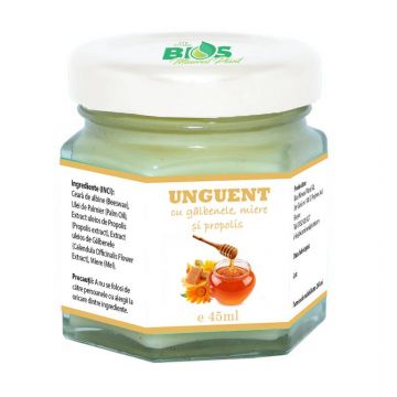 Unguent cu galbenele, miere si propolis, 45ml - Bios Mineral Plant