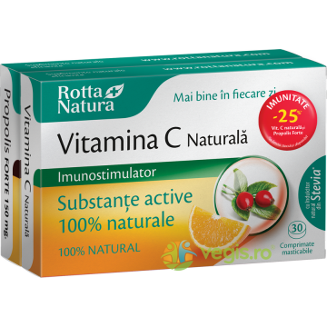 Pachet Vitamina C Naturala 30cpr + Propolis Forte 30cpr