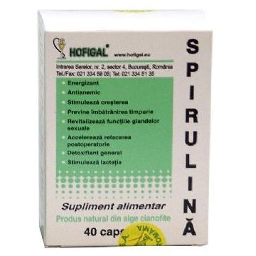 Spirulina 500mg, 40cps, Hofigal