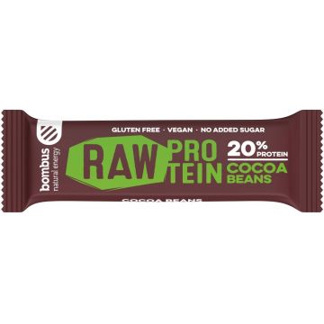 Baton proteic cu boabe de cacao, 20% proteine, eco-bio, 50g - Bombus