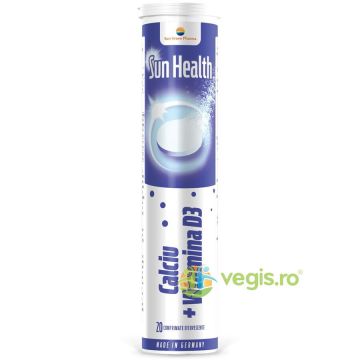 Calciu + Vitamina D3 Sun Health 20cpr efervescente
