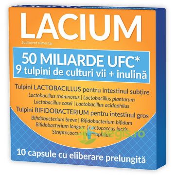 Lacium 50 Miliarde UFC (9 Tulpini de Culturi Vii + Inulina) 10cps