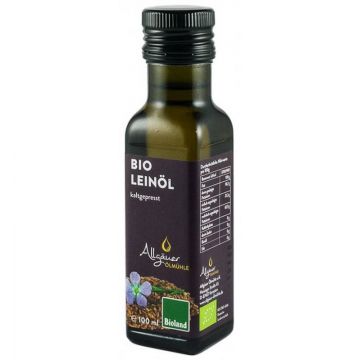 Ulei din seminte de in, presat la rece- eco-bio 100ml - Allgauer Olmuhle