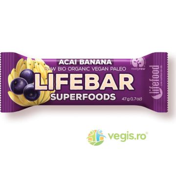 Baton cu Acai si Banane Raw Ecologic/Bio 47g