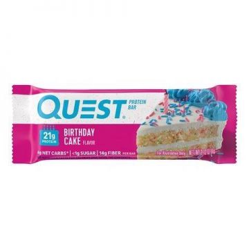 Baton Proteic, Cu Aroma De Tort Aniversar, 60g - Quest