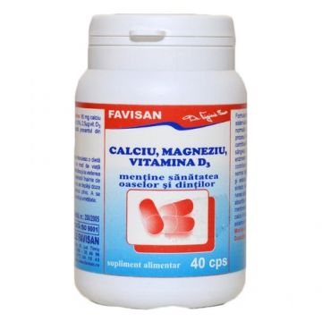 Calciu Magneziu Vitamina D3 40cps Favisan