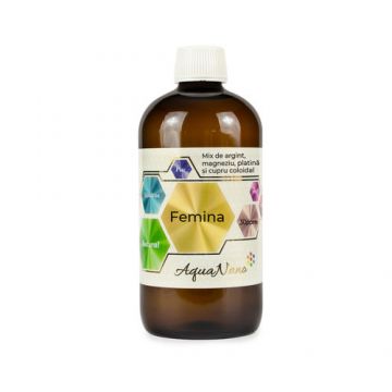 Femina, Tonic Feminin, cu Argint, Magneziu, Platină și Cupru Coloidal 30ppm, 500ml | AquaNano