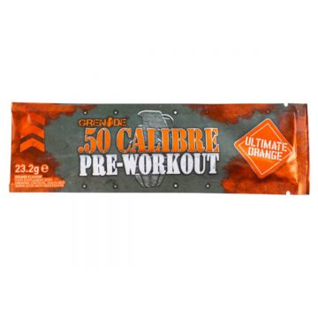 Grenade 50 calibre pre workout, complex pentru energie, cu aroma de portocale, 23,2g - Gnc