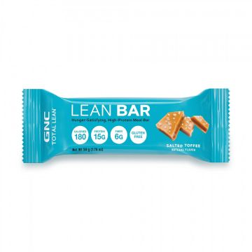 Total lean lean bar, baton proteic, cu aroma de caramel sarat, 50g - Gnc