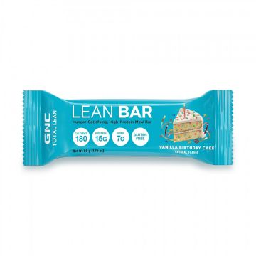 Total lean lean bar, baton proteic, cu aroma de tort de vanilie, 50g - Gnc