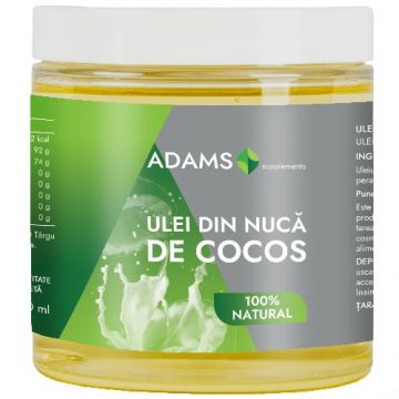 Ulei din nuca de Cocos 250ml, Adams Supplements