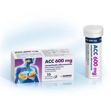 ACC 600 mg 10 Comprimate Efervescente pentru Solutie Orala