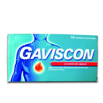 Gaviscon cu aroma de capsuni x 16 compr. masticabile