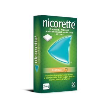 Nicorette Freshfruit 2 mg x 30 de gume masticabile