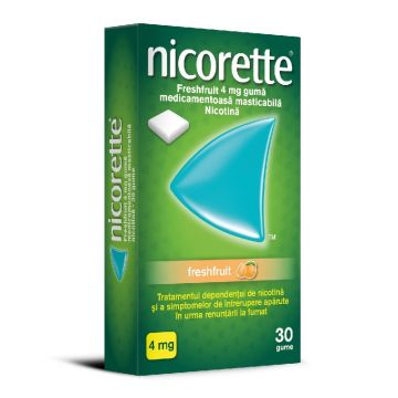 Nicorette Freshfruit 4 mg x 30 de gume masticabile