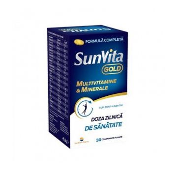 Sun Wave SunVita Gold multivitamine si minerale 30 comprimate filmate