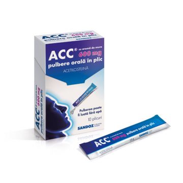 ACC aroma mure 600 mg pulbere orala 10 plicuri