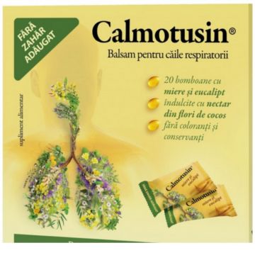 Calmotusin bomboane cu miere si eucalipt fara zahar 20buc Dacia Plant