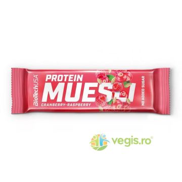 Baton Proteic Muesli Zmeura si Merisoare fara Zahar Adaugat 30g