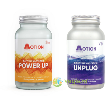 Pachet Power Up - Performanta Mentala, Aport de Energie 60cps + Unplug - Reduce Stresul, Somn Odihnitor 60cps