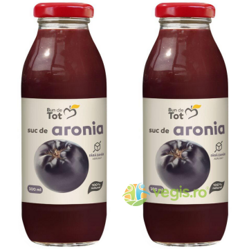 Pachet Suc de Aronia fara Zahar Adaugat 300ml+300ml