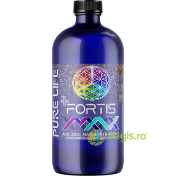 Aur, Zinc, Magneziu si Argint Nanocoloidal M+ FORTIS Max 77ppm 480ml