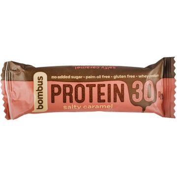 Baton proteic cu caramel sarat, 30% proteine, 50 g, Bombus