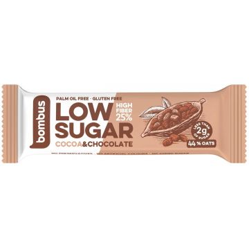 Baton proteic Low Sugar cu cacao si ciocolata, 40 g Bombus