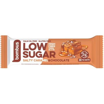 Baton proteic Low Sugar cu caramel sarat si ciocolata, 40 g Bombus