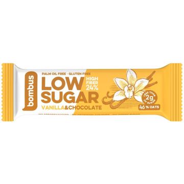 Baton proteic Low Sugar cu vanilie si ciocolata, 40 g Bombus