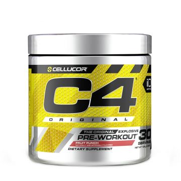 Cellucor C4 Original, Formula Pre-workout - inainte de antrenament, aroma Punch de Fructe, 195g, GNC