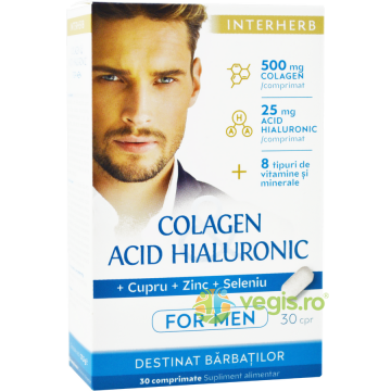 Colagen si Acid Hialuronic pentru Barbati 30cpr