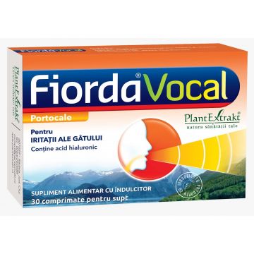 FIORDA VOCAL, 30 comprimate de supt cu gust de portocale, Plantextrakt