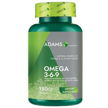 Flaxseed Oil, Omega 369, 150 cps gelatinoase, Adams