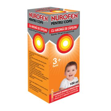 Nurofen pentru copii 100mg/5ml 100ml sirop Capsune