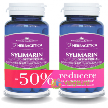 Pachet Sylimarin Detox Forte (Silimarina) 30cps+30cps (50% reducere la al doilea produs)