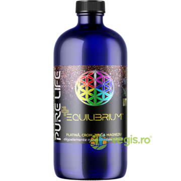 Platina, Crom, Zinc, Magneziu Nanocoloidal Natural M+ EQUILIBRIUM 35ppm 480ml