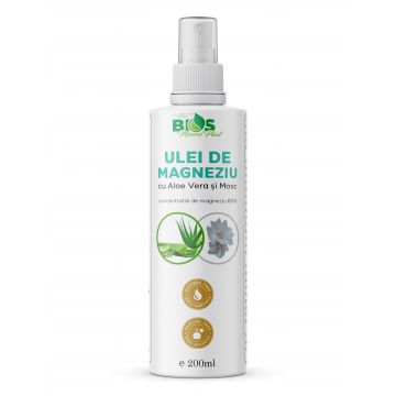 Ulei de magneziu, aloe vera si mosc, 200ml - Bios Mineral Plant