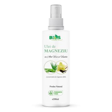 Ulei de Magneziu cu Aloe Vera si Vanilie, 200 ml, Bios Mineral Plant