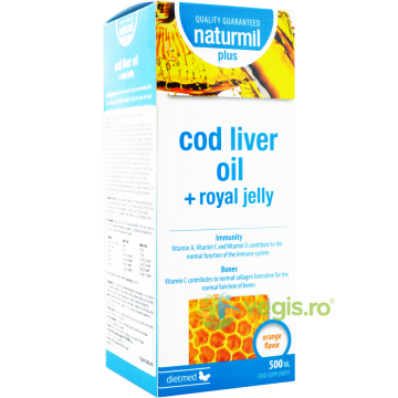 Ulei din Ficat de Cod + Royal Jelly Naturmil 500ml