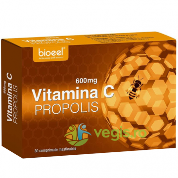 Vitamina C 600mg + Propolis fara Zahar 30cpr
