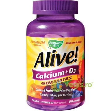 Alive Calcium+ D3 Gummies 60 jeleuri Secom,