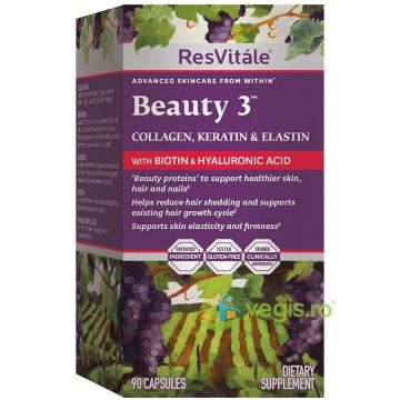 Beauty 3 Formula pentru Par, Piele si Unghii ResVitale 90cps