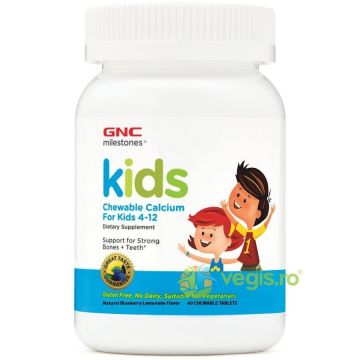 Calciu pentru Copii cu Aroma Naturala de Limonada si Afine Milestones Kids 60tb masticabile