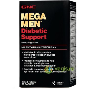 Complex de Multivitamine Suport Diabetic pentru Barbati Mega Men 90tb