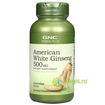 Ginseng Alb American (American White Ginseng) Herbal Plus 500mg 90cps