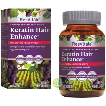 Keratina cu Biotina si Resveratrol (Keratin Hair Enhance) Resvitale 60cps
