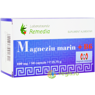 Magneziu Marin 100mg + Vitamina B6 50cps