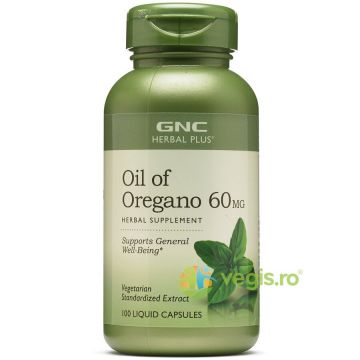 Ulei de Oregano Extract Standardizat (Oil Of Oregano) Herbal Plus 60mg 100cps lichide